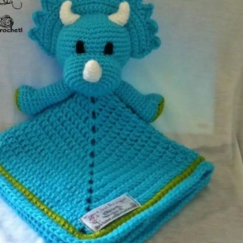 Triceratops Security Blanket Crochet Pattern